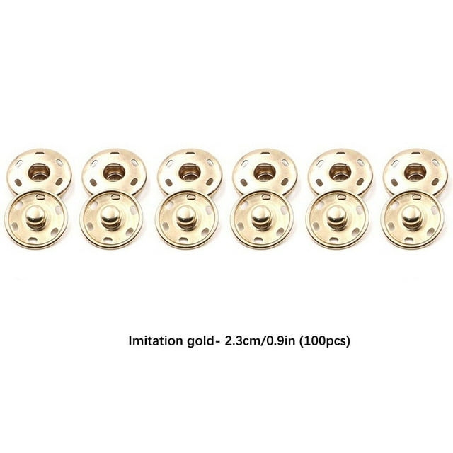 pitrice 100 Pairs/10 Pairs Clothes Snap Buttons Clothing Accessory Small Stitching Crafts DIY Button Buckles Parts Sewing Craft Ornament 12.0mm Golden/23.0mm