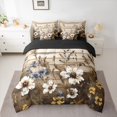 thumbnail image 2 of Feelyou Watercolor Flower Teen Bedding Comforter Set 7pcs, Jungle Floral Plant King Bedding Sets, Rustic Farmhouse Cabin Reversible Bed Sheets, Luxury Bedroom Decor, 2 of 7