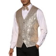 thumbnail image 4 of NOMADIC NOOK Men's Sparkle Sequin Suit Vest V Neck Waistcoat with Bow Tie 2 Pack, 4 of 6