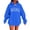 Blue, variant on Womens MAMA Letter Embroidered Hoodie Oversized Longline Pullover Adjustable Drawstring Kangaroo Pocket Drop Shoulder Casual Long Sleeve Tops