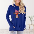 thumbnail image 2 of Mujeres Tallas grandes Casual Cuello redondo Suelto Impreso Bolsillo Manga larga Tops Mujer Blusa Fridja bvmnju3237, 2 of 5