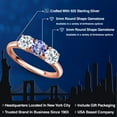 thumbnail image 2 of Gem Stone King 18K Rose Gold Plated Silver Blue Tanzanite and White Topaz Engagement Ring for Women | 1.66 Cttw | Round 5MM | Gemstone December Birthstone | Size 7, 2 of 6