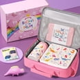 thumbnail image 3 of Bento Lunch Box with 4 Compartments, Insulated lunch Bag, 14oz Stainless Steel Water Bottle, Ice Pack, Utensils Set (White Dinosaur), 3 of 9
