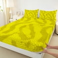thumbnail image 3 of Manfei Animal Print 3pcs Twin Sheet Sets for Female Men Teens,Grey Yellow Twin Fitted Sheet,Abstract Geometric Breathable Flat Sheet,Ultra Soft Home Decor, 3 of 7
