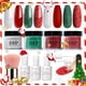 thumbnail image 2 of AZUREBEAUTY Kit de uñas en polvo de inmersión navideña, verde rojo con purpurina plateada, 12 piezas de líquido en polvo acrílico con activador de capa base/superior para manicura francesa, juego de r, 2 of 4