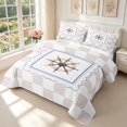 thumbnail image 3 of Manfei Vintage Grid Twin Quilt Set,Coastal Nautical Twin Coverlet Set,Light Pink White,2pcs,1 Bedspread and 1 Pillowcase, 3 of 7