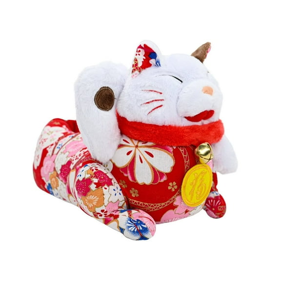 Onmygogo Fuzzy Winter Animal Lucky Cat Slippers for Women and Men(Size 7-8.5, Sakura pink)