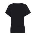thumbnail image 4 of Women's V Neck T Shirts Casual Rolled Short Sleeve Side Split Summer Tops Loose Fit, 4 of 5