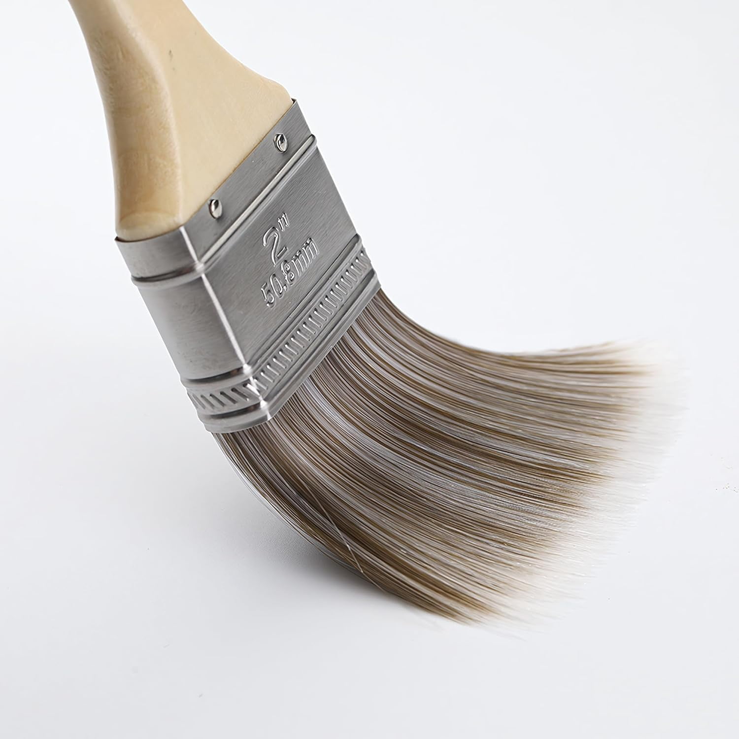 Paint Brushes Set - 5 Pcs Flat & Angle Paintbrushes for Wall & Trim, Suitable for Oil & Water-Based Paints, Stains