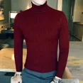 thumbnail image 1 of Pull Col Roulé Automne Hiver Chaud Couleur Unie Pull Homme Slim Pull Tricoté, 1 of 5