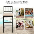 thumbnail image 6 of Costway Set of 2 Patio Metal Bar Stools Outdoor Bar Height Dining Chairs with Cushion, 6 of 10