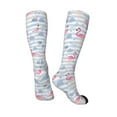 thumbnail image 4 of Balery Flamingo and Pineapple Printed Novelty Socks Men's Women's Crew Socks Sports Socks Knee High Socks Cotton Socks Quirky and Cool Socks, 4 of 9