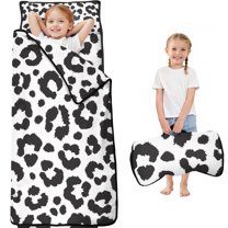 White and Black Of Leopard Print Toddler Nap Mats for Kids Preschool,Sleeping Mat Bag or Kids,Toddler Sleeping Bag,Toddler Nap Mat or Daycare