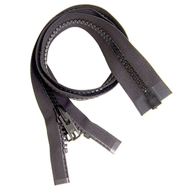Zipper, 48" Inch, YKK, Black, 10, Seperating Zipper, Double Metal