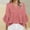 Pink, variant on GaThRRgYP Women's Summer Short Sleeve Blouse Tops for Casual Wear,Women's Fashion 3/4 Sleeve Round Neck Loose Blouse Wine L