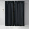 thumbnail image 2 of Vargottam Cotton Slub Dark Navy Blue Curtains 46 Inch Window Curtain 2-Panel Rod Pocket Living Room Drapes Curtain Set, 2 of 9