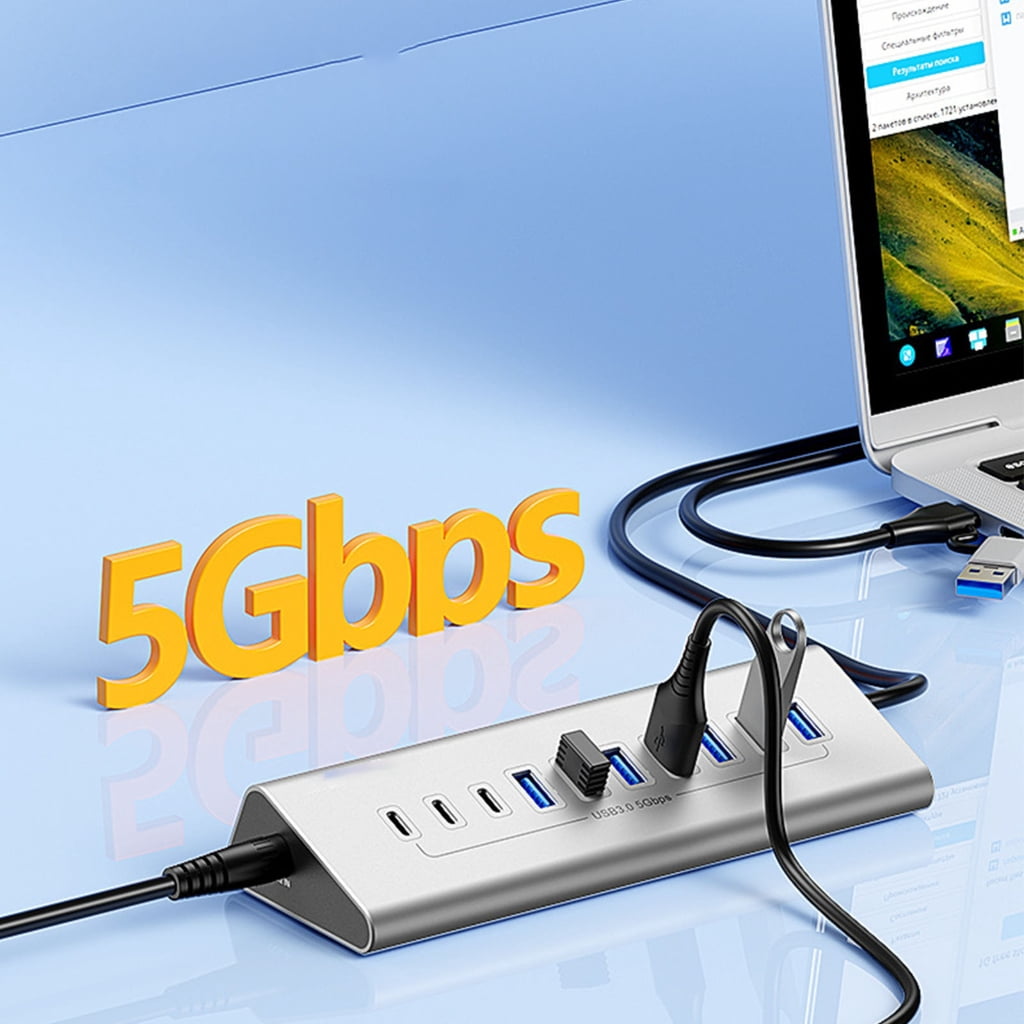 AOOOWER Type C HUB USB Hub 7/10 Port USB3.0 Splitter USB HUB Adapter Expansion Docking