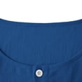thumbnail image 5 of Donemore Men's Casual Linen Blend Shirt Half Button Placket with Pocket Short Sleeve Round Neck, 5 of 8