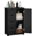 thumbnail image 2 of GLACER Bathroom Floor Cabinet, Multifunctional Storage Cabinet with 4 Drawers and 1 Door, Wooden Side Storage Organizer for Bathroom, Living Room or Kitchen, 22 x 12 x 32 inches (Brown), 2 of 8