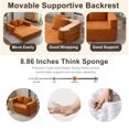thumbnail image 5 of VLDTDRDI 1000LBS 70"W Convertible Sofa Bed,Pull Out Loveseat Sleeper Sofa,Queen Size Chenille Sleeper Loveseat with 2 Throw Pillows,Fold Out Floor Couch for Living Room,Orange, 5 of 7