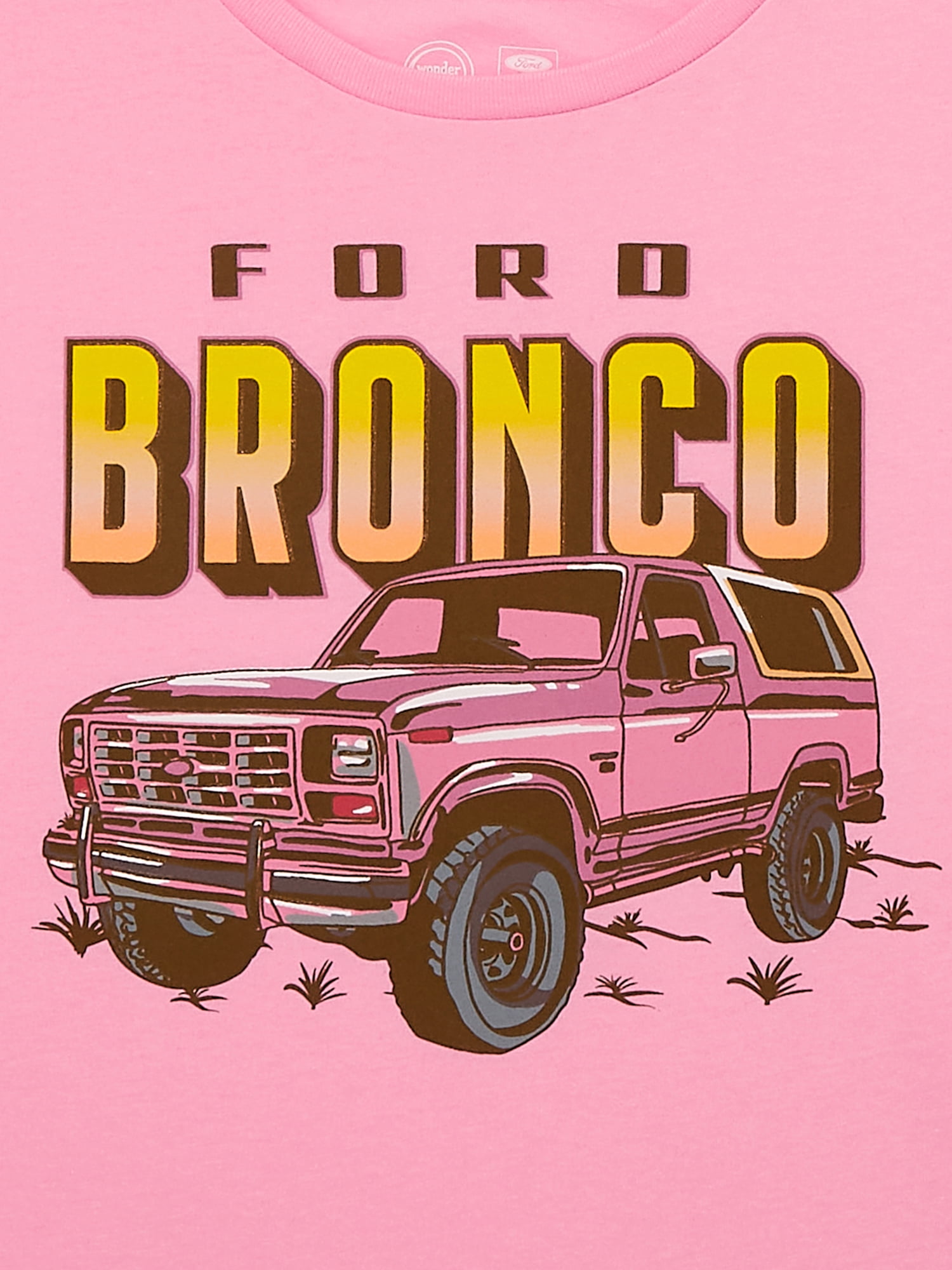 Wonder Nation Girls Ford Bronco Graphic Short Sleeve T-Shirt, Sizes 4-18