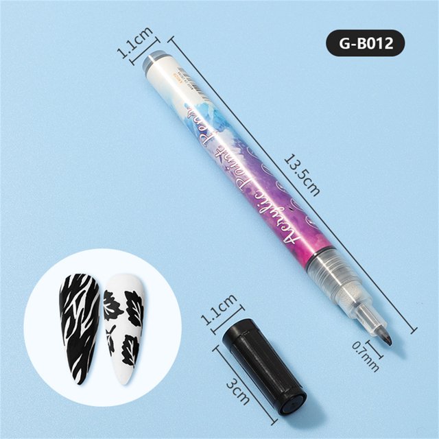 FcBaudy Nail Painting Pen, Nail Point Tracing Pen, Line Drawing Pen, Three In Nail Varnish Pen, Easy To Color-60ml Nail pencil