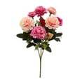 thumbnail image 1 of Ramo de flores artificiales Tela de seda de plástico Decoración floral Fiesta de bodas en casa Ramo de flores falsas, Rosa Kearding HA6961-02B, 1 of 6