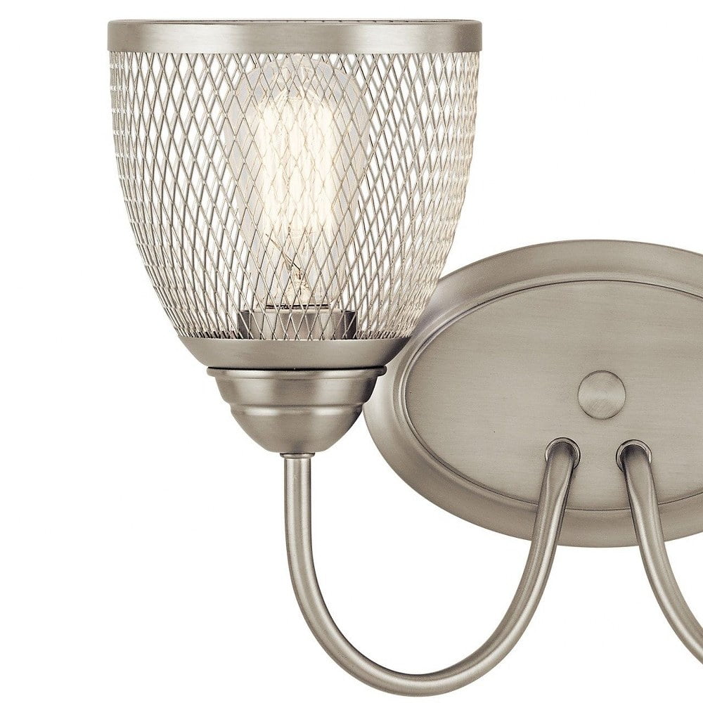 55042NI Kichler Lighting Voclain - 2 Light Bath Vanity Approved for Damp Locations - with Vintage Industrial inspirations - 10.5 inches tall by 16