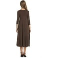 thumbnail image 2 of Women's 3/4 Sleeve A-line and Flare Midi Long Dress, 2 of 2