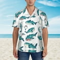 thumbnail image 4 of Lovely Shark Hawaiian Shirts For Men, Summer Short-Sleeve Relaxed-Fit Button-Down Shirts Large, 4 of 9