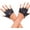 Black, variant on Women's Short Faux Leather Fingerless Gloves
