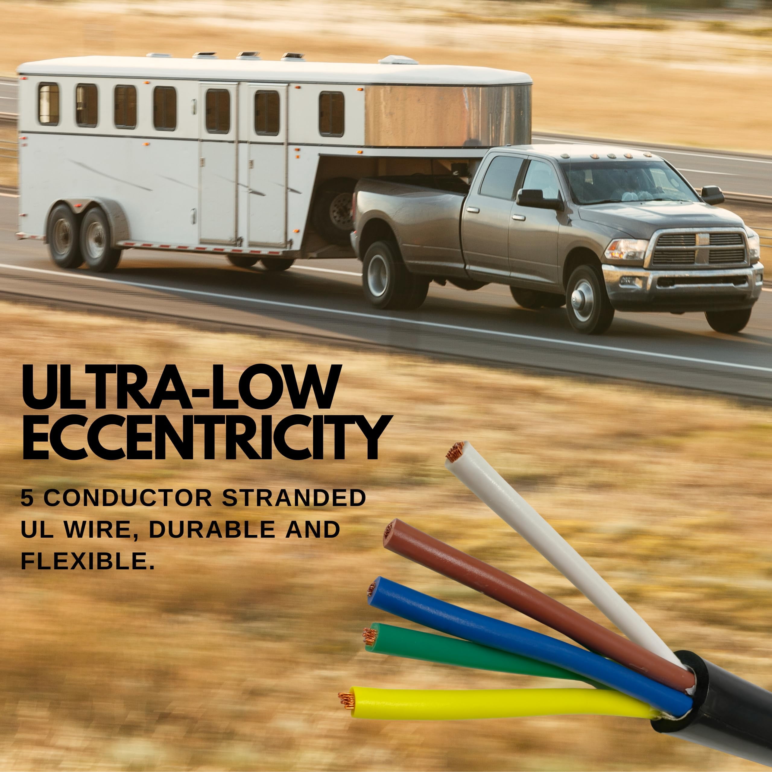 5 Way Trailer Wire 14 AWG/Gauge CCA 5 Conductor Copper Clad Aluminum 100FT