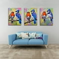 thumbnail image 3 of Hieng Unframed Canvas Print Decorative Painting Blue Jay Bullfinch Original Art Couple Bird Artwork Animal Wall Art Decor, 3 of 6