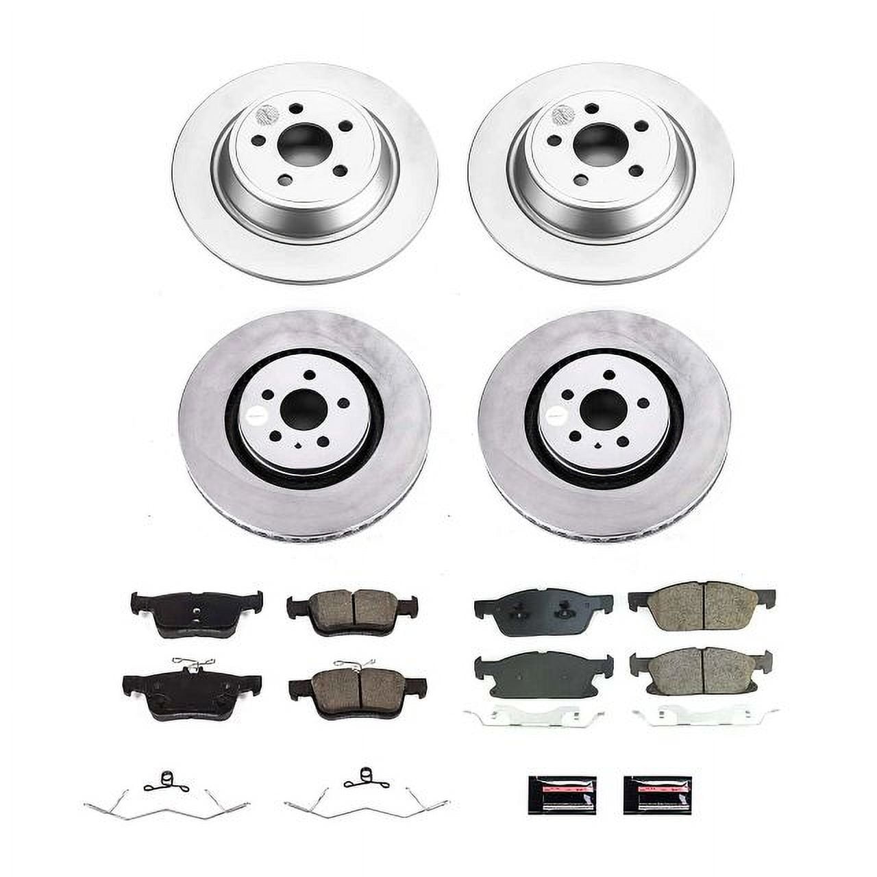 PowerStop Front and Rear Geomet Coated Brake Rotor and Pad Kit Fits: FORD LINCOLN Select Models CRK8975
