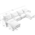 thumbnail image 3 of Brown Corduroy Sectional For Living Area, 4 Seat With 2 Storage Ottomans, Back Pillows 4 Couch Area Stools, Lumbar, 3 of 6