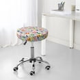 thumbnail image 5 of Kdxio Retro Musi Disco Print Stool Covers Round,Stretch Round Bar Stool Covers Washable Bar Stool Cushion Slipcover for 12-15 Inch Chair, 5 of 5