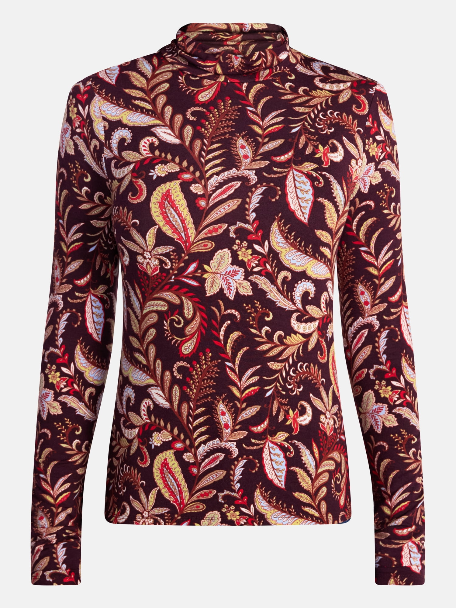 Scenario Women's Turtleneck Top with Long Sleeves, Sizes XS-XXXL