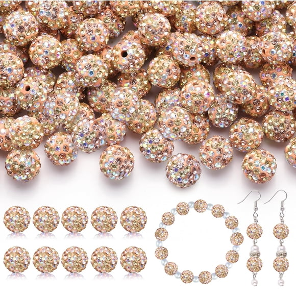 Beads TINKRSTUFF, 105 unidades, 10 cm, color melocotón claro, AB Sparkle