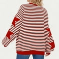 thumbnail image 5 of Ftwytp Women Striped Star Print Sweatshirt Oversized Long Sleeve Shirts Crew Neck Shirt Color Block Jumper Sweatshirt with Elastic Cuffs Y2K, 5 of 9