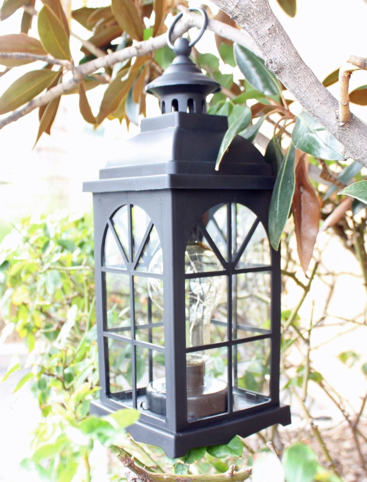 12“ Vintage LED Metal Lantern Lamp String Fairy Firefly Warm Light Bulb included