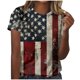 thumbnail image 2 of Fiudx Camisas de Mujer Top/Camisa de Cuello Redondo de Manga Corta con Cuello Redondo Estampado para Mujer, 2 of 5