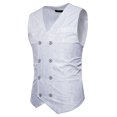 thumbnail image 2 of SDNall Men Color Matching Casual Double-Breasted Button Workwear Waistcoat, 2 of 4