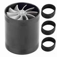 thumbnail image 1 of Car Air Intake Turbonator Dual Fan Turbine Super Charger Gas Fuel Saver Turbo Black, 1 of 5