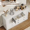 thumbnail image 3 of Juiluna 58" Sideboard Buffet Cabinet with Storage with 4 Doors & 2 Drawers, Farmhouse Wood Cupboard Kitchen Pantry Storage Cabinet Coffee Bar Station for Kitchen, Living Room, Dining Room, 3 of 9