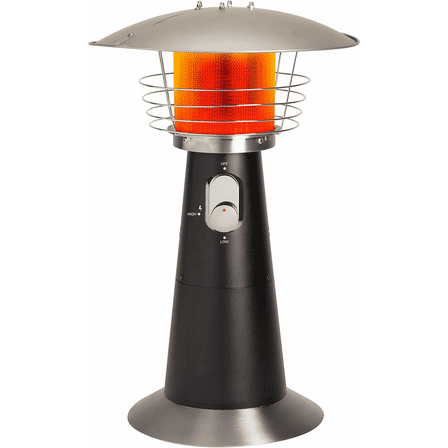 Portable Tabletop Patio Heater, 11,000 BTU Outdoor Propane Heater with Safety Tilt Switch and Adjustable Heat, Burner Screen Guard, 30 sq. Foot Heat Range, Black