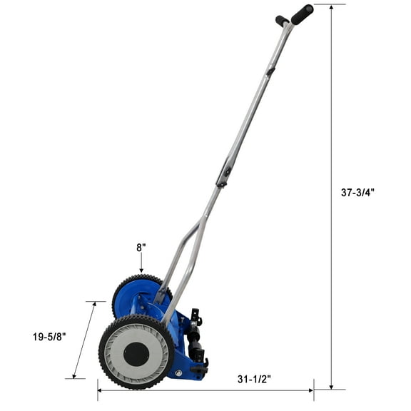 14in Push Lawn Mower, Push Reel Lawn Mower, Blue Color,