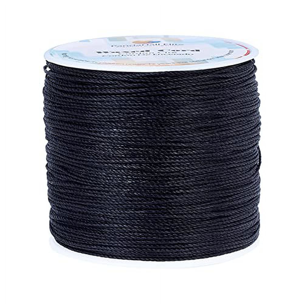 YZSFIRM 2mm 87 Yards Waxed Cord for Jewelry Making,Black Polyester Beading  Thread for Braiding Bracelets and Necklaces Crafts