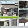 thumbnail image 5 of ASJMR 10x14FT Wall Mounted Gazebo with Polycarbonate Roof,Metal Frame Lean to Gazebo With Double Curtains for Garden Lawn Backyard Deck,Gray, 5 of 9
