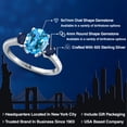 thumbnail image 2 of Gem Stone King 925 Sterling Silver Swiss Blue Topaz and Blue Sapphire Engagement Ring for Women | 2.95 Cttw | Oval 9X7MM | Gemstone November Birthstone | Size 7, 2 of 6