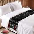thumbnail image 4 of Bed Runner Scarf for Queen Size Bed, Christmas Trees Beds Scarf Throws for Foot of Bedding, Black Xmas Tree Snowflakes Winter Decorative Beds Runners for Bedroom Guestroom, 83"x20", 4 of 8